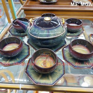 Ấm chén Bát Tràng giá rẻ men hỏa biến mã MGAC0221