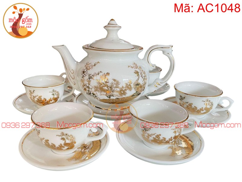 Ấm chén đẹp giá rẻ mạ vàng mã AC1048 – Ảnh 2