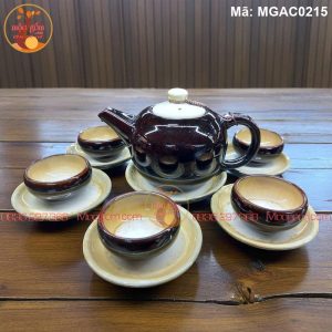 Ấm trà Bát Tràng cao cấp men hỏa biến mã MGAC0215 - Ảnh 2