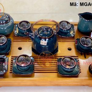 Ấm trà Bát Tràng men hỏa biến mã MGAC0213