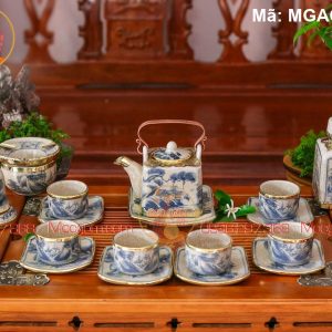 Ấm trà men rạn bọc đồng giả cổ mã MGAC8007