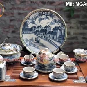 Ấm trà men rạn giả cổ bộ 19 món mã MGAC8021