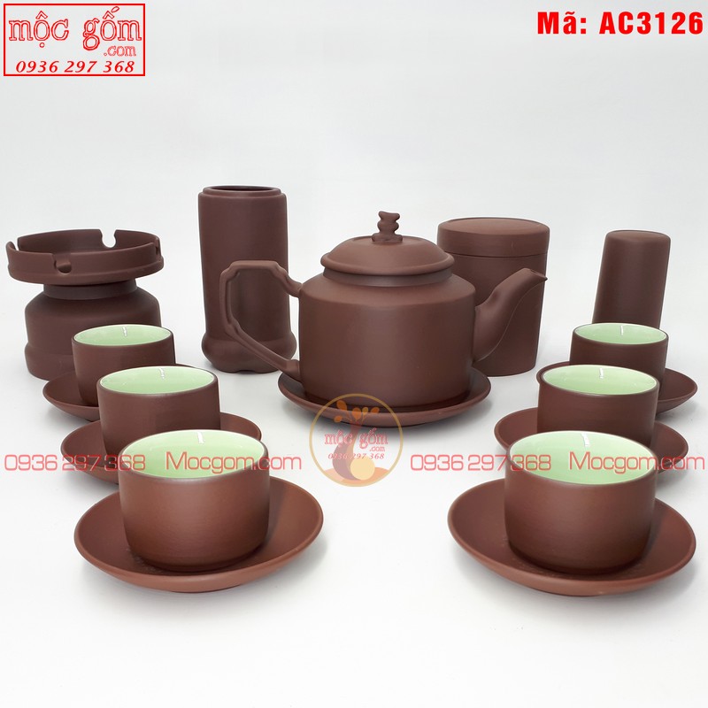Ấm trà tử sa cao cấp mẫu Tích số 2 nâu đầy đủ phụ kiện mã AC3126 – Ảnh 2