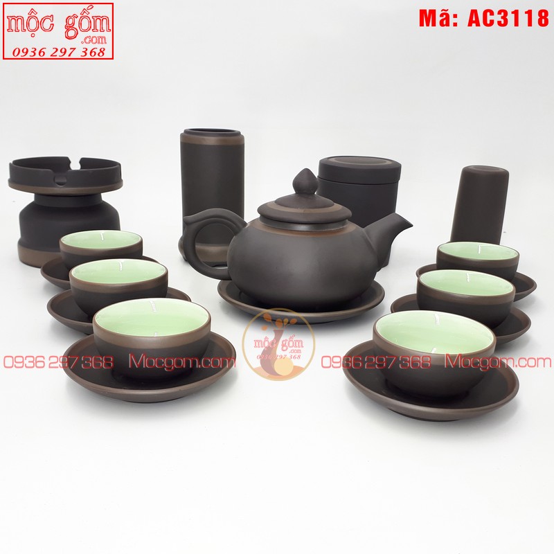 Ấm tử sa cao cấp mẫu Chóp số 1 chỉ bạc và phụ kiện mã AC3118 – Ảnh 2