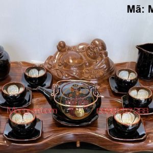 Bộ ấm chén Bát Tràng men hỏa biến mã MGAC0203
