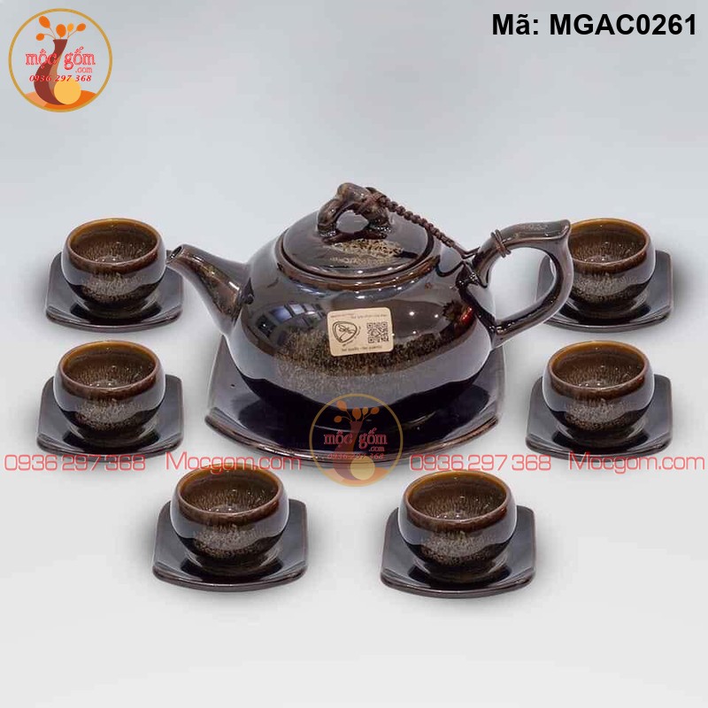 Bo am chen bat trang men hỏa biến mã MGAC0261