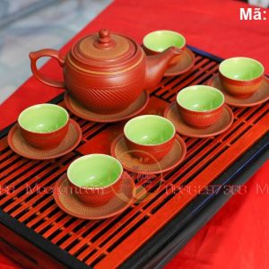 Bộ ấm chén gốm Bát Tràng cao cấp mã AC2024