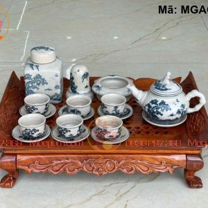 Bộ ấm chén men rạn Bát Tràng cao cấp mã MGAC8037