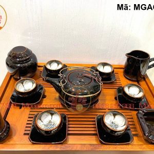 Bộ ấm chén uống trà cao cấp men hỏa biến mã MGAC0205
