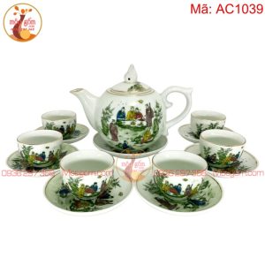 Bộ ấm chén uống trà đẹp mã AC1039