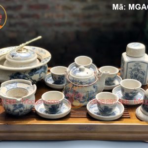 Bộ ấm trà Bát Tràng giả cổ giá rẻ mã MGAC80191