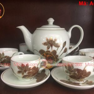 Bộ ấm trà gốm sứ Bát Tràng mã AC1028