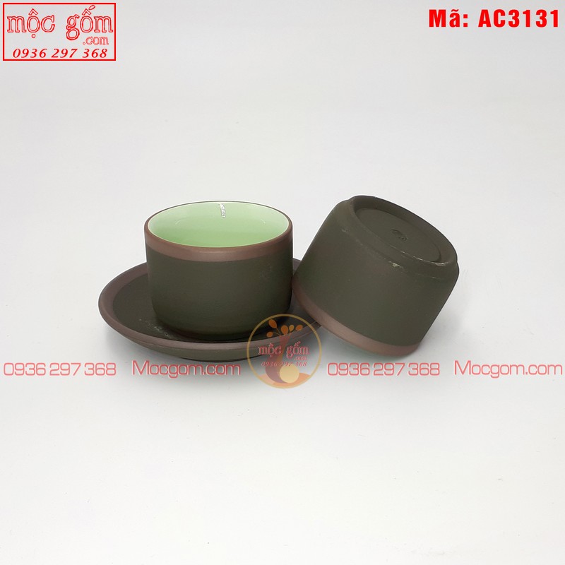 Bộ ấm tử sa mẫu Tích số 2 xanh chỉ mã AC3131 – Ảnh 3