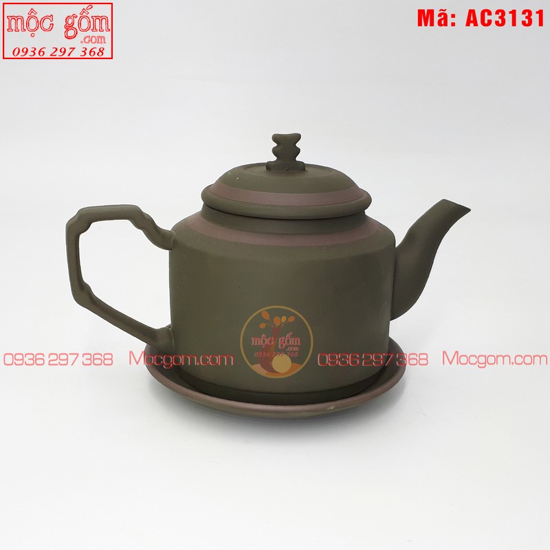 Bộ ấm tử sa mẫu Tích số 2 xanh chỉ mã AC3131