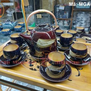 Bộ tách trà Bát Tràng men hỏa biến mã MGAC0226