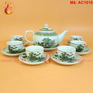Giá bộ ấm chén Bát Tràng cao cấp mã AC1010