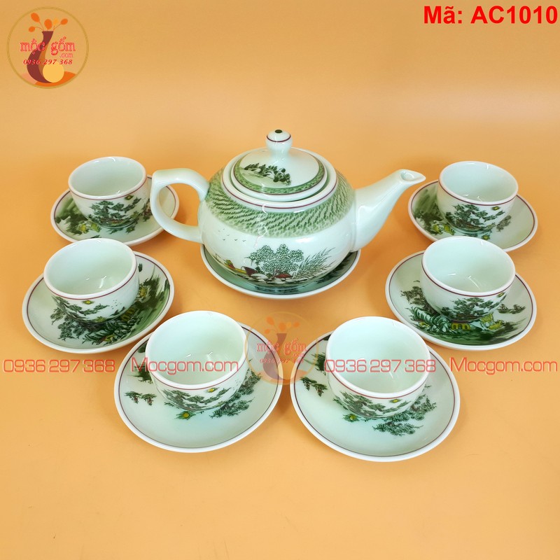 Giá bộ ấm chén Bát Tràng cao cấp mã AC1010 – Ảnh 2