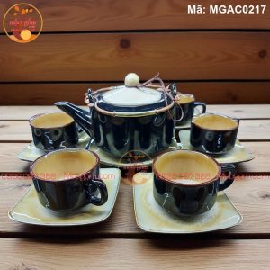 Mẫu ấm trà Bát Tràng đẹp men hỏa biến mã MGAC0217