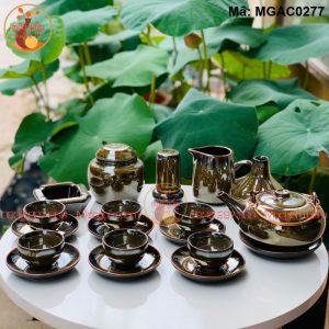 Mua bộ ấm chén đẹp ở Hà Nội men hỏa biến mã MGAC0277
