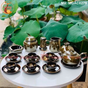 Mua bộ ấm chén đẹp ở Hà Nội men hỏa biến mã MGAC0279